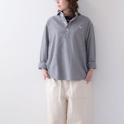DANTON [ダントン] M OXFORD ROUND COLLAR PULLOVER SHIRT PATTERN [DT-B0282OXP] オクスフォードラウンドカラープルオーバーシャツ・MEN'S [2025SS]