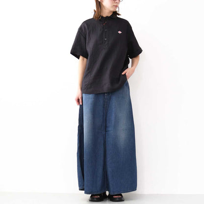 DANTON [ダントン] W LINEN CLOTH ROUND COLLAR P.O SHIRT S/S [DT-B0283FLI] リネンクロスラウンドカラープルオーバーシャツ ショートスリーブ [2026SS]