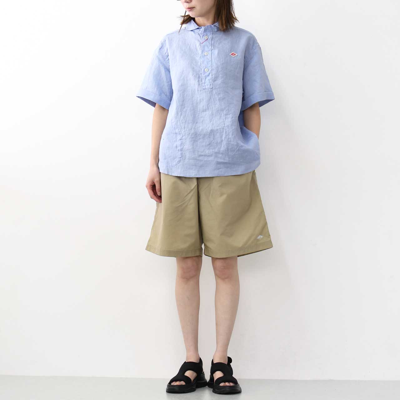 DANTON [ダントン] W LINEN CLOTH ROUND COLLAR P.O SHIRT S/S [DT-B0283FLI] リネンクロスラウンドカラープルオーバーシャツ ショートスリーブ [2026SS]