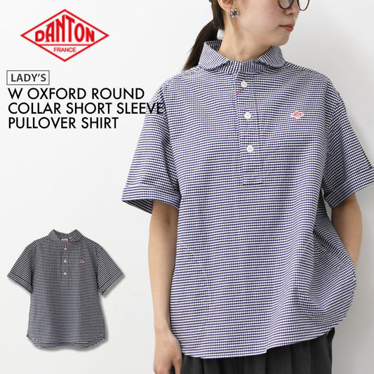 DANTON [ダントン] W OXFORD ROUND COLLAR SHORT SLEEVE PULLOVER SHIRT [DT-B0283OXP] オクスフォードラウンドカラーショートスリーブプルオーバーシャツ [2026SS]
