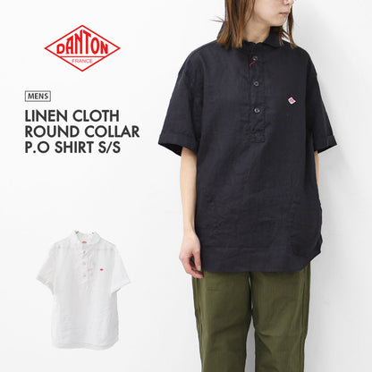 DANTON [ダントン] M LINEN CLOTH ROUND COLLAR P.O SHIRT S/S [DT-B0284FLI] リネンクロスラウンドカラープルオーバーシャツ ショートスリーブ・MEN'S [2025SS]