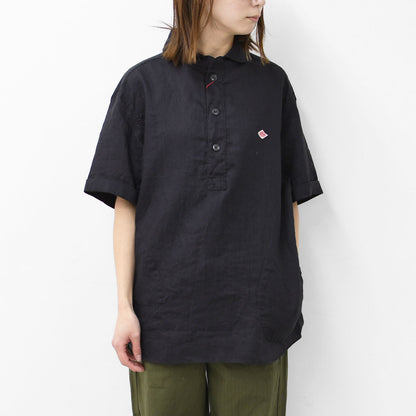 DANTON [ダントン] M LINEN CLOTH ROUND COLLAR P.O SHIRT S/S [DT-B0284FLI] リネンクロスラウンドカラープルオーバーシャツ ショートスリーブ・MEN'S [2025SS]