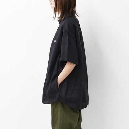 DANTON [ダントン] M LINEN CLOTH ROUND COLLAR P.O SHIRT S/S [DT-B0284FLI] リネンクロスラウンドカラープルオーバーシャツ ショートスリーブ・MEN'S [2025SS]
