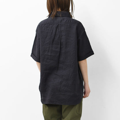 DANTON [ダントン] M LINEN CLOTH ROUND COLLAR P.O SHIRT S/S [DT-B0284FLI] リネンクロスラウンドカラープルオーバーシャツ ショートスリーブ・MEN'S [2025SS]