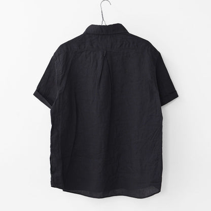 DANTON [ダントン] M LINEN CLOTH ROUND COLLAR P.O SHIRT S/S [DT-B0284FLI] リネンクロスラウンドカラープルオーバーシャツ ショートスリーブ・MEN'S [2025SS]