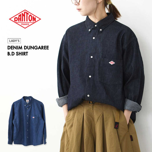DANTON [ダントン] W DENIM DUNGAREE B.D SHIRT [DT-B0292DUG] デニムダンガリーB.Dシャツ [2025SS]