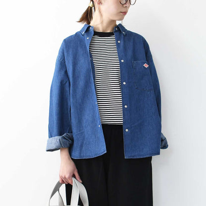 DANTON [ダントン] W DENIM DUNGAREE B.D SHIRT [DT-B0292DUG] デニムダンガリーB.Dシャツ [2025SS]