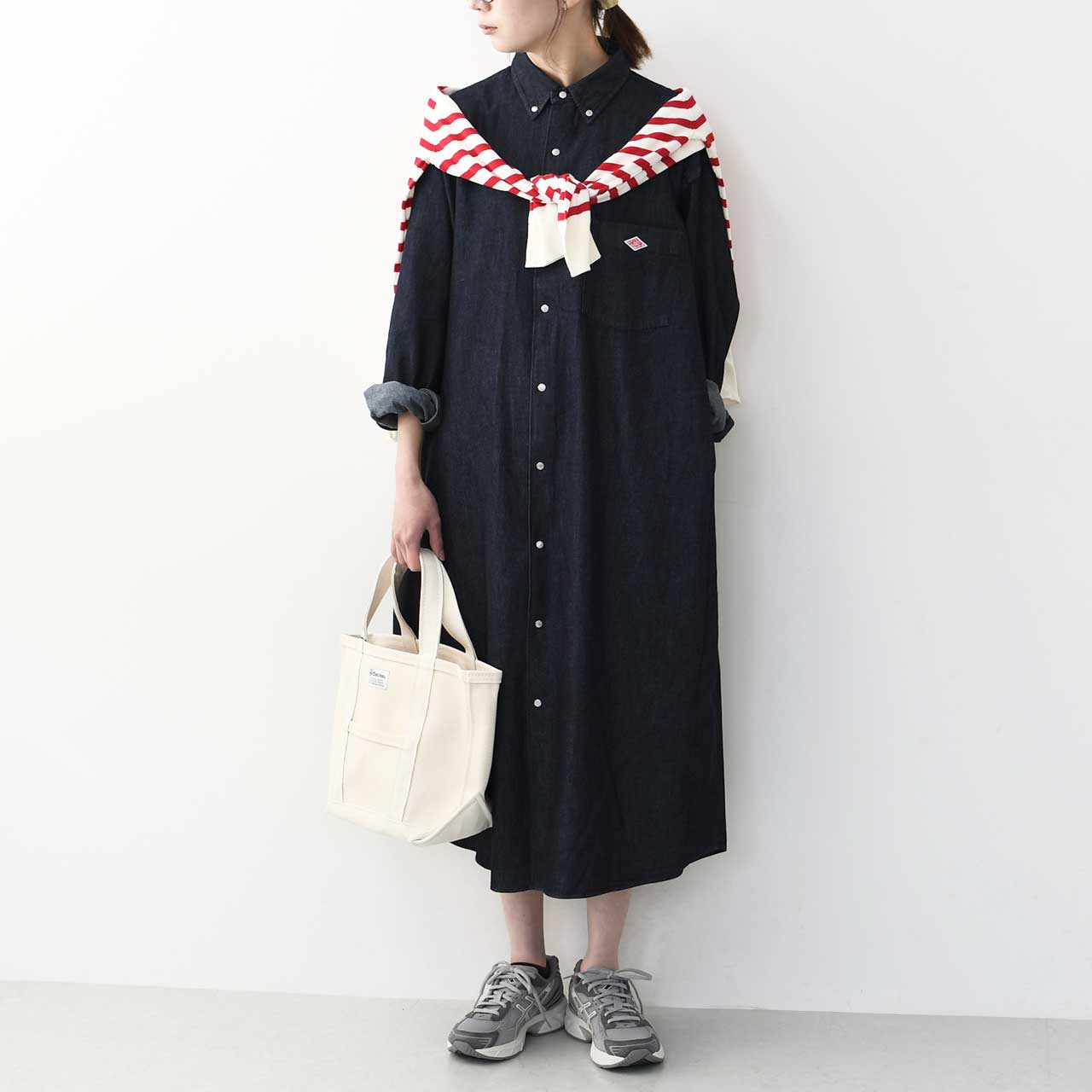DANTON [ダントン] W DENIM DUNGAREE B.D SHIRT DRESS [DT-B0294DUG] デニムダンガリーB.Dシャツドレス [2025SS]