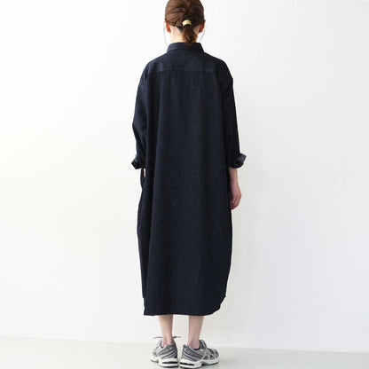 DANTON [ダントン] W DENIM DUNGAREE B.D SHIRT DRESS [DT-B0294DUG] デニムダンガリーB.Dシャツドレス [2025SS]