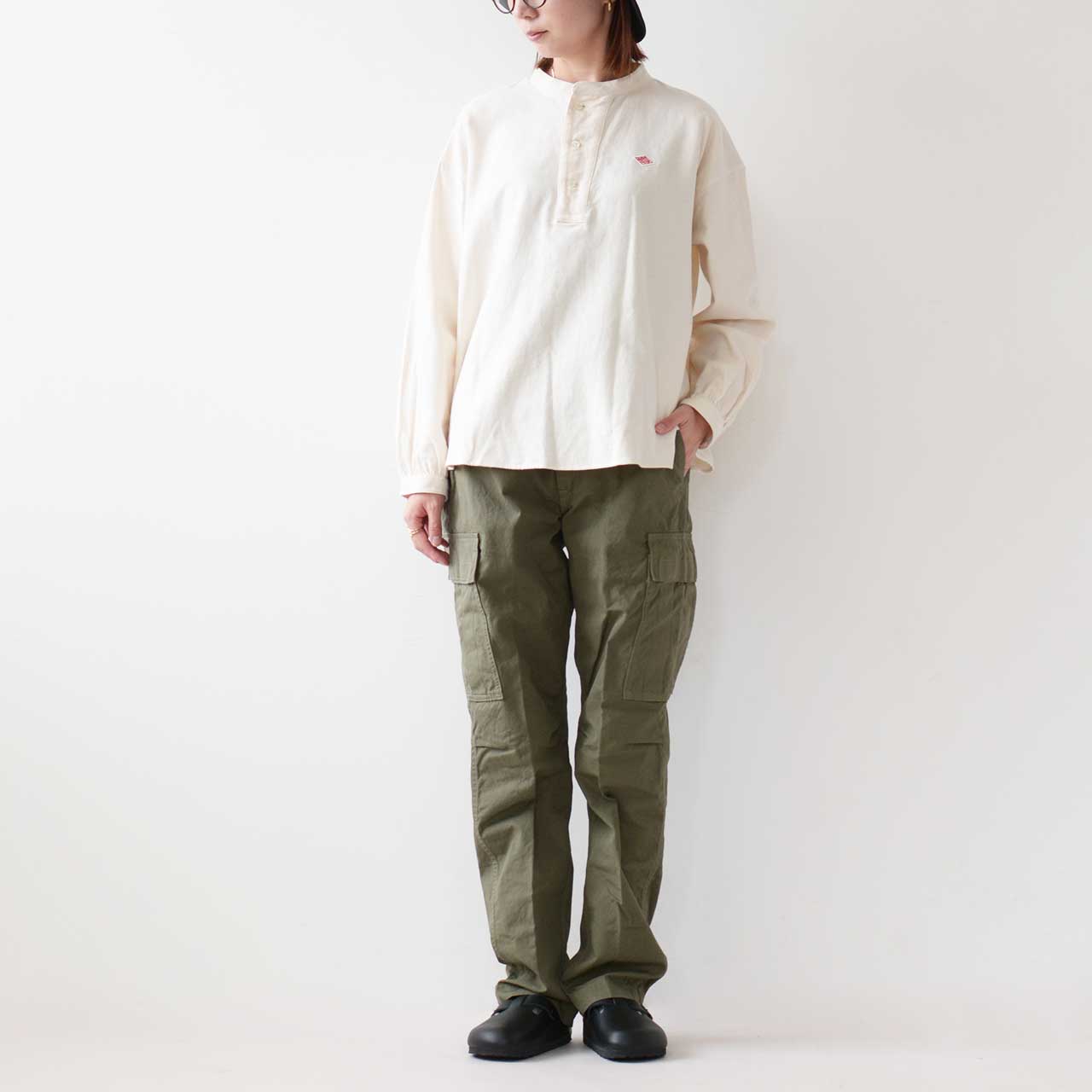 DANTON [ダントン] W ORGANIC COTTON HENLEY NECK SHIRT [DT-B0304OCV] オーガニックコットンヘンリーネックシャツ [2024AW]