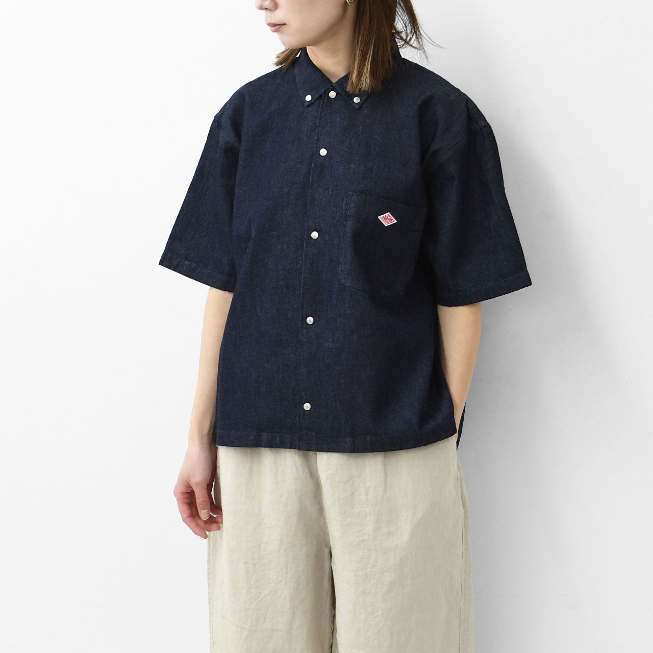 DANTON [ダントン] W S/S DENIM DUNGAREE SHIRT [DT-B0336DUG] ショートスリーブデニムタンガリーシャツ [2025SS]