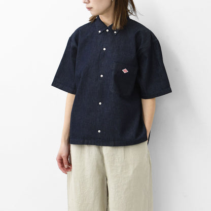 DANTON [ダントン] W S/S DENIM DUNGAREE SHIRT [DT-B0336DUG] ショートスリーブデニムタンガリーシャツ [2025SS]