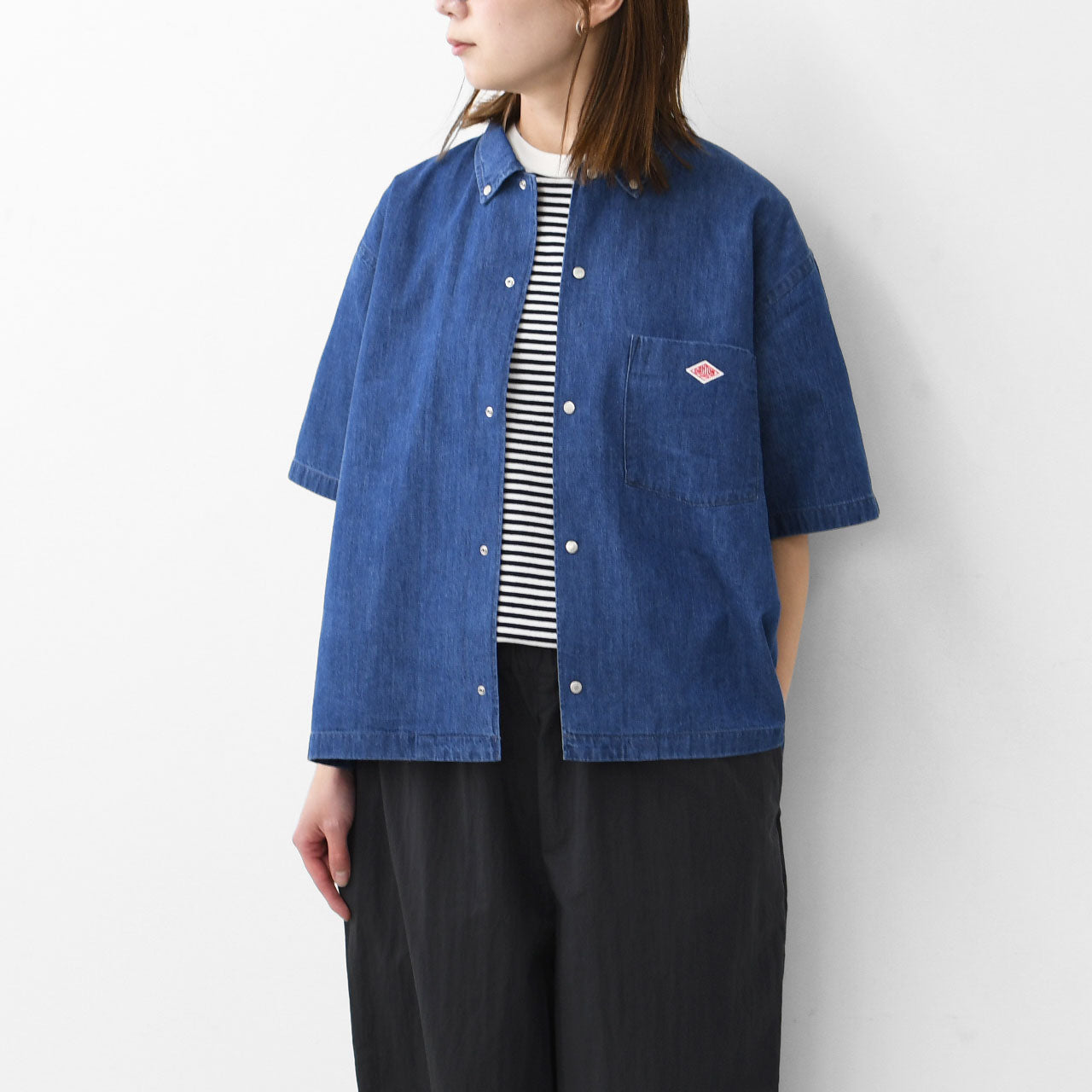 DANTON [ダントン] W S/S DENIM DUNGAREE SHIRT [DT-B0336DUG] ショートスリーブデニムタンガリーシャツ [2025SS]
