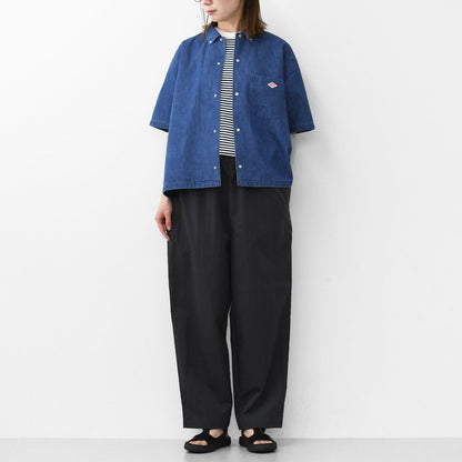 DANTON [ダントン] W S/S DENIM DUNGAREE SHIRT [DT-B0336DUG] ショートスリーブデニムタンガリーシャツ [2025SS]