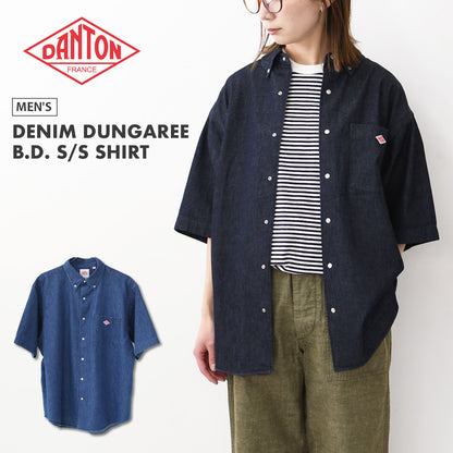 DANTON [ダントン] M DENIM DUNGAREE B.D. S/S SHIRT [DT-B0337DUG] デニムタンガリーボタンダウンショートスリーブシャツ・MEN'S [2026SS]