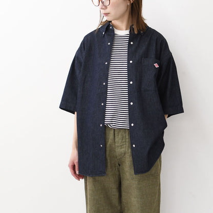 DANTON [ダントン] M DENIM DUNGAREE B.D. S/S SHIRT [DT-B0337DUG] デニムタンガリーボタンダウンショートスリーブシャツ・MEN'S [2026SS]