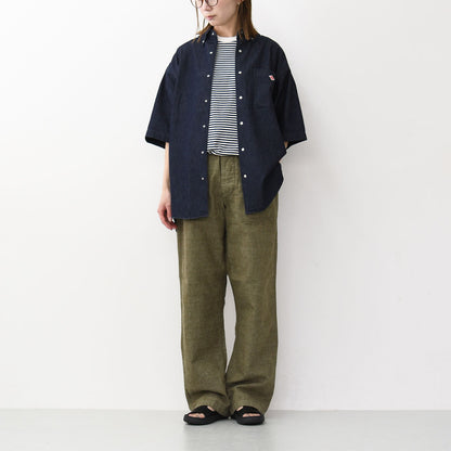 DANTON [ダントン] M DENIM DUNGAREE B.D. S/S SHIRT [DT-B0337DUG] デニムタンガリーボタンダウンショートスリーブシャツ・MEN'S [2026SS]