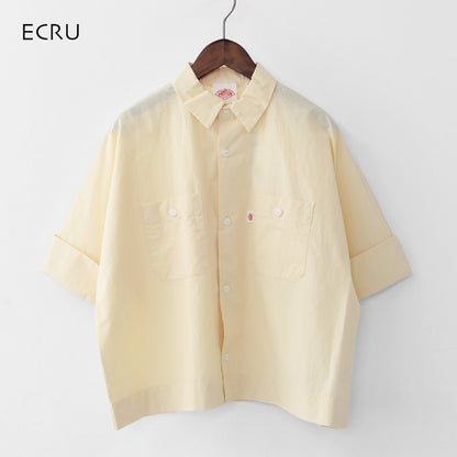 DANTON [ダントン]W COTTON DOLMAN WORK SHIRT[DT-B0345SOD] ダブル コットン ドルマン ワーク シャツ・ドルマンスリーブ・ワークシャツ・コットンポプリン・ダブルポケット・半袖シャツ・ゆったりシルエット・LADY'S [2026SS]