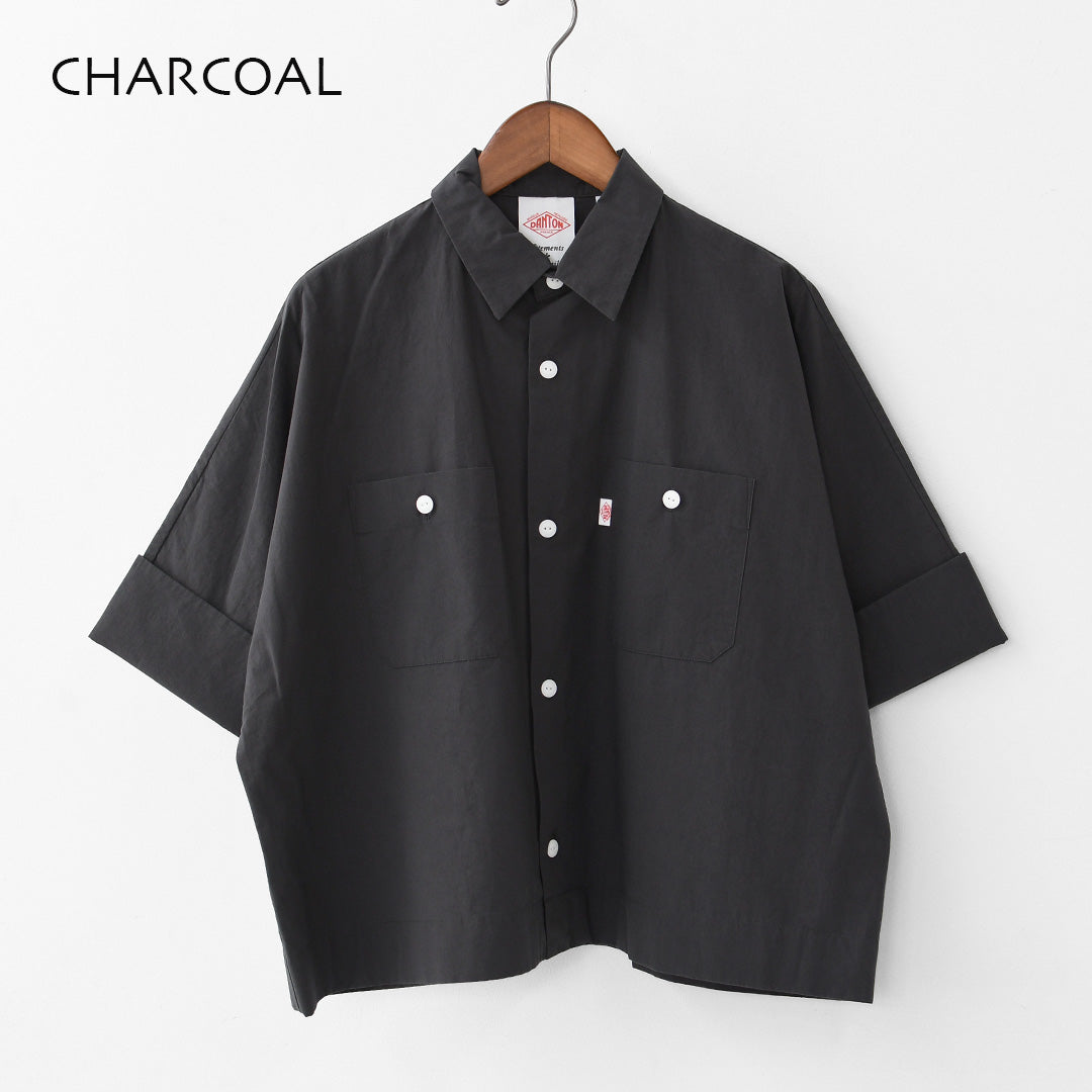 DANTON [ダントン]W COTTON DOLMAN WORK SHIRT[DT-B0345SOD] ダブル コットン ドルマン ワーク シャツ・ドルマンスリーブ・ワークシャツ・コットンポプリン・ダブルポケット・半袖シャツ・ゆったりシルエット・LADY'S [2026SS]