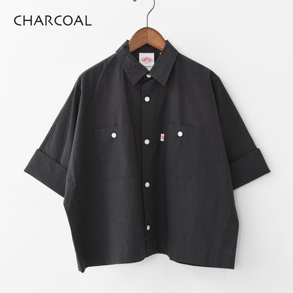 DANTON [ダントン]W COTTON DOLMAN WORK SHIRT[DT-B0345SOD] ダブル コットン ドルマン ワーク シャツ・ドルマンスリーブ・ワークシャツ・コットンポプリン・ダブルポケット・半袖シャツ・ゆったりシルエット・LADY'S [2026SS]