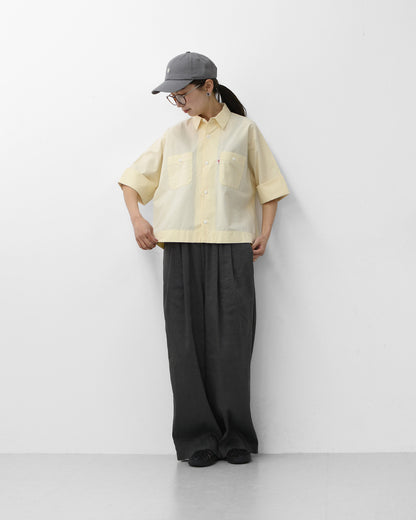 DANTON [ダントン]W COTTON DOLMAN WORK SHIRT[DT-B0345SOD] ダブル コットン ドルマン ワーク シャツ・ドルマンスリーブ・ワークシャツ・コットンポプリン・ダブルポケット・半袖シャツ・ゆったりシルエット・LADY'S [2026SS]