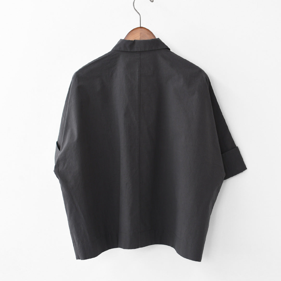 DANTON [ダントン]W COTTON DOLMAN WORK SHIRT[DT-B0345SOD] ダブル コットン ドルマン ワーク シャツ・ドルマンスリーブ・ワークシャツ・コットンポプリン・ダブルポケット・半袖シャツ・ゆったりシルエット・LADY'S [2026SS]