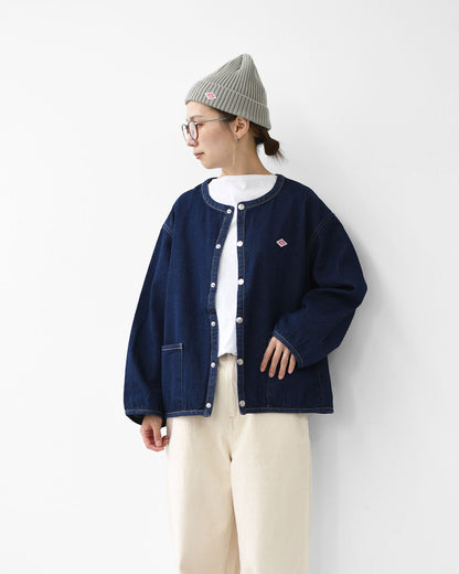 DANTON [ダントン] W DENIM COLLARLESS JACKET [DT-B0397DNS] デニムカラーレスジャケット [2025AW]