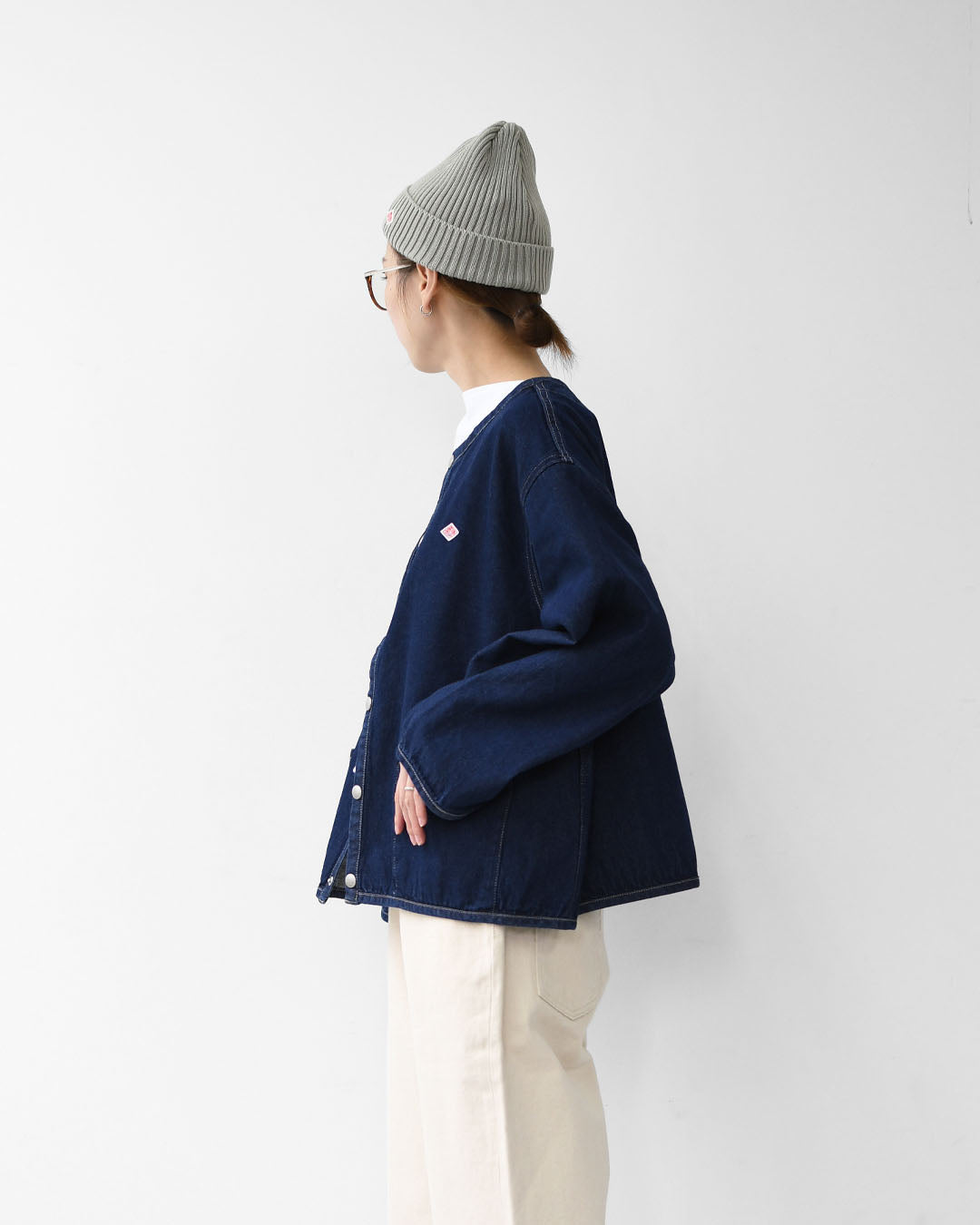 DANTON [ダントン] W DENIM COLLARLESS JACKET [DT-B0397DNS] デニムカラーレスジャケット [2025AW]