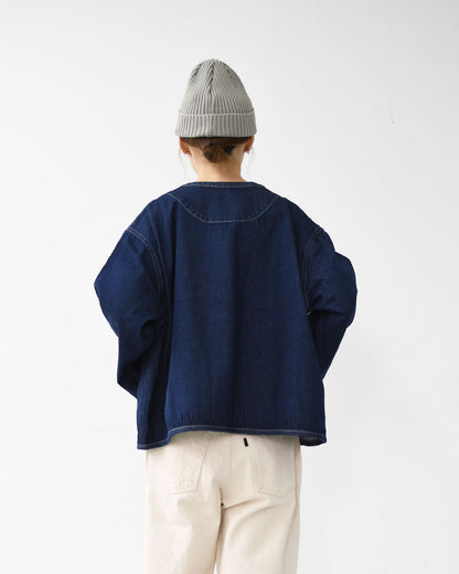 DANTON [ダントン] W DENIM COLLARLESS JACKET [DT-B0397DNS] デニムカラーレスジャケット [2025AW]