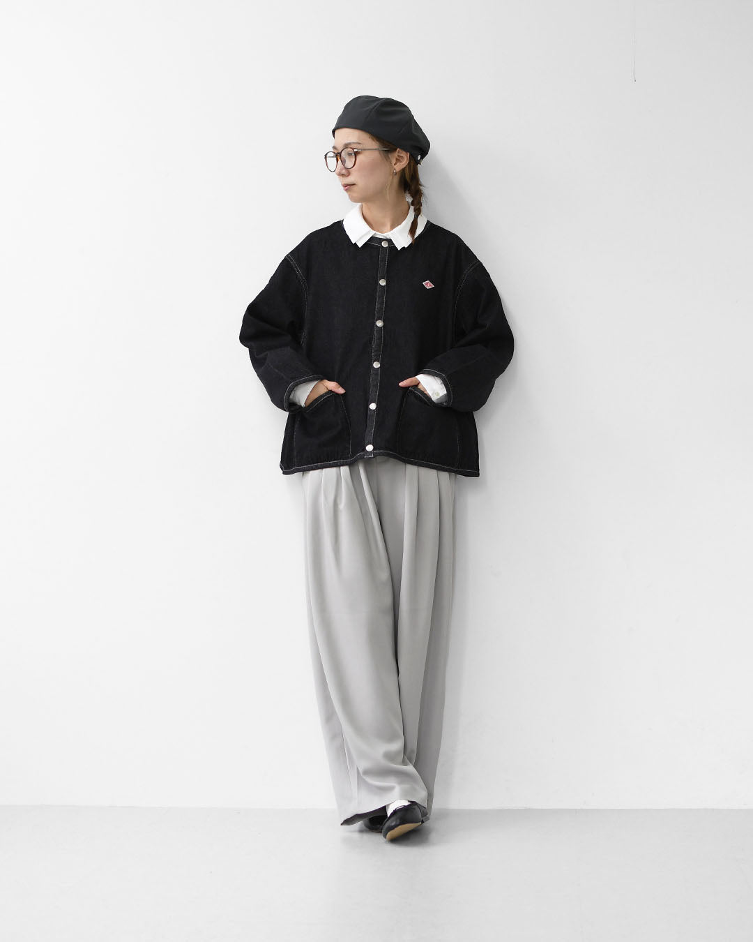 DANTON [ダントン] W DENIM COLLARLESS JACKET [DT-B0397DNS] デニムカラーレスジャケット [2025AW]