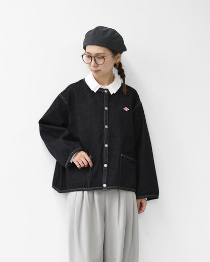 DANTON [ダントン] W DENIM COLLARLESS JACKET [DT-B0397DNS] デニムカラーレスジャケット [2025AW]