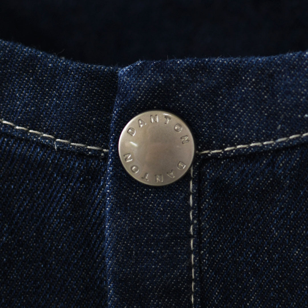 DANTON [ダントン] W Cotton Denim Collarless Jacket [DT-B0397SOU] コットンデニムカラーレスジャケット・デニムカバーオール・デニムジャケット・ダンガリー・ワークブルゾン・シャツジャケット・ヴィンテージ感・LADY'S [2026AW]