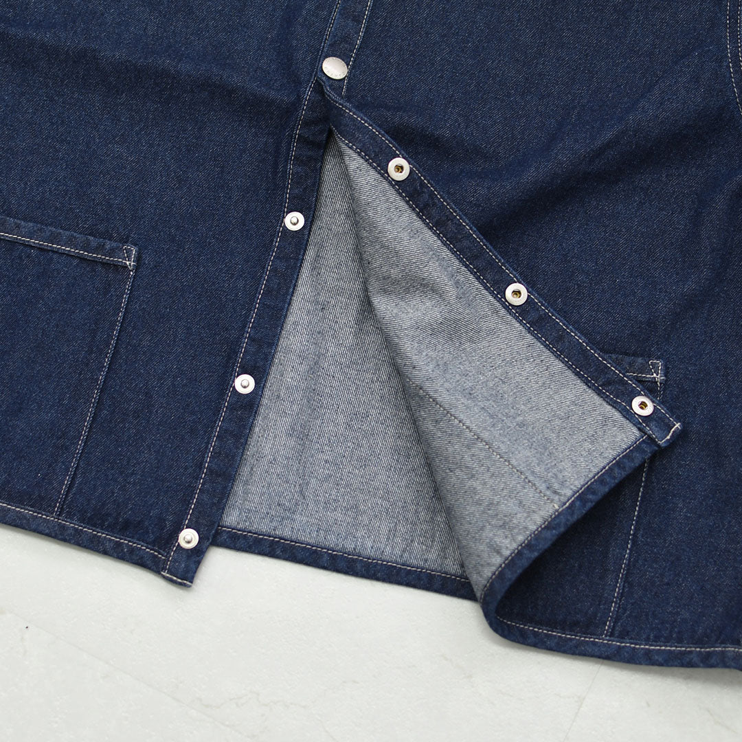 DANTON [ダントン] W Cotton Denim Collarless Jacket [DT-B0397SOU] コットンデニムカラーレスジャケット・デニムカバーオール・デニムジャケット・ダンガリー・ワークブルゾン・シャツジャケット・ヴィンテージ感・LADY'S [2026AW]