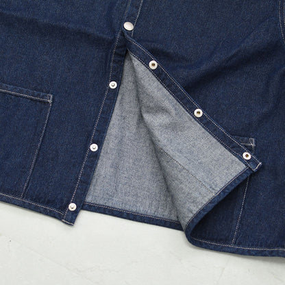 DANTON [ダントン] W Cotton Denim Collarless Jacket [DT-B0397SOU] コットンデニムカラーレスジャケット・デニムカバーオール・デニムジャケット・ダンガリー・ワークブルゾン・シャツジャケット・ヴィンテージ感・LADY'S [2026AW]