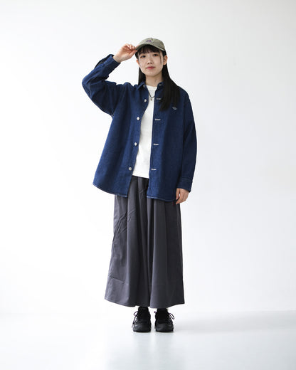 DANTON [ダントン] W Denim Shirt Jacket [DT-B0433KDM] デニムシャツジャケット・レギュラーカラー・ダンガリー・ワークブルゾン・ヴィンテージ感・LADY'S [2026SS]