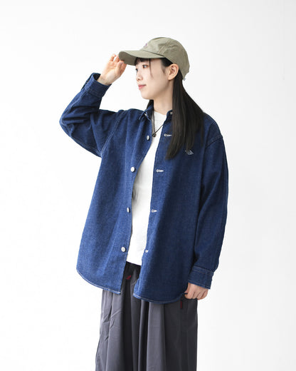 DANTON [ダントン] W Denim Shirt Jacket [DT-B0433KDM] デニムシャツジャケット・レギュラーカラー・ダンガリー・ワークブルゾン・ヴィンテージ感・LADY'S [2026SS]
