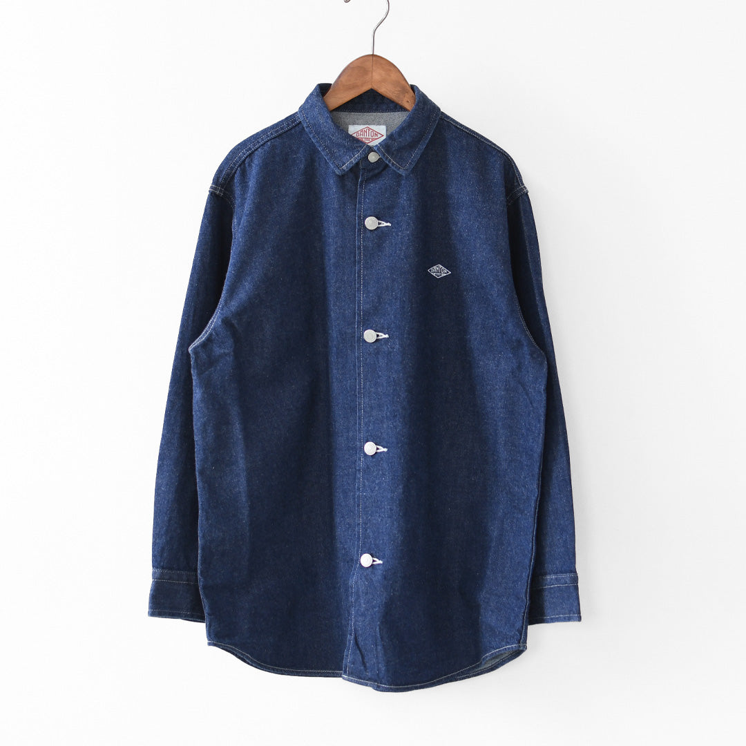 DANTON [ダントン] W Denim Shirt Jacket [DT-B0433KDM] デニムシャツジャケット・レギュラーカラー・ダンガリー・ワークブルゾン・ヴィンテージ感・LADY'S [2026SS]