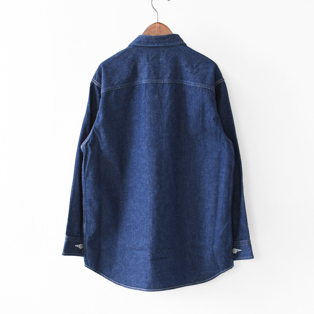 DANTON [ダントン] W Denim Shirt Jacket [DT-B0433KDM] デニムシャツジャケット・レギュラーカラー・ダンガリー・ワークブルゾン・ヴィンテージ感・LADY'S [2026SS]