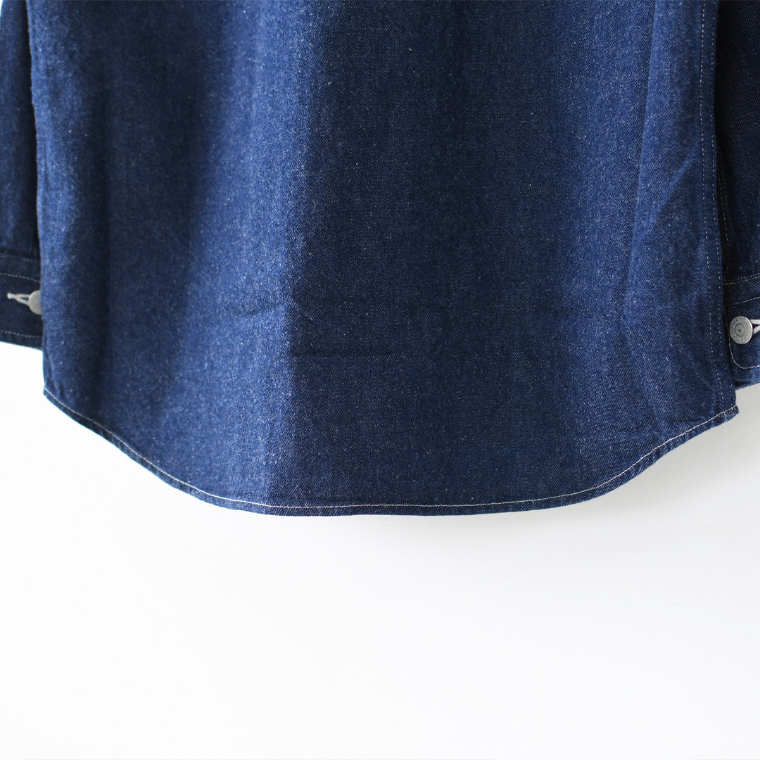 DANTON [ダントン] W Denim Shirt Jacket [DT-B0433KDM] デニムシャツジャケット・レギュラーカラー・ダンガリー・ワークブルゾン・ヴィンテージ感・LADY'S [2026SS]