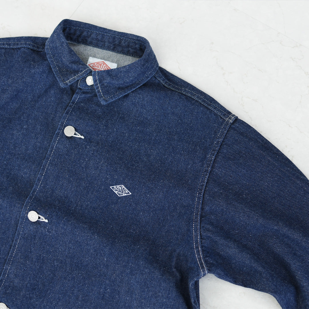 DANTON [ダントン] W Denim Shirt Jacket [DT-B0433KDM] デニムシャツジャケット・レギュラーカラー・ダンガリー・ワークブルゾン・ヴィンテージ感・LADY'S [2026SS]