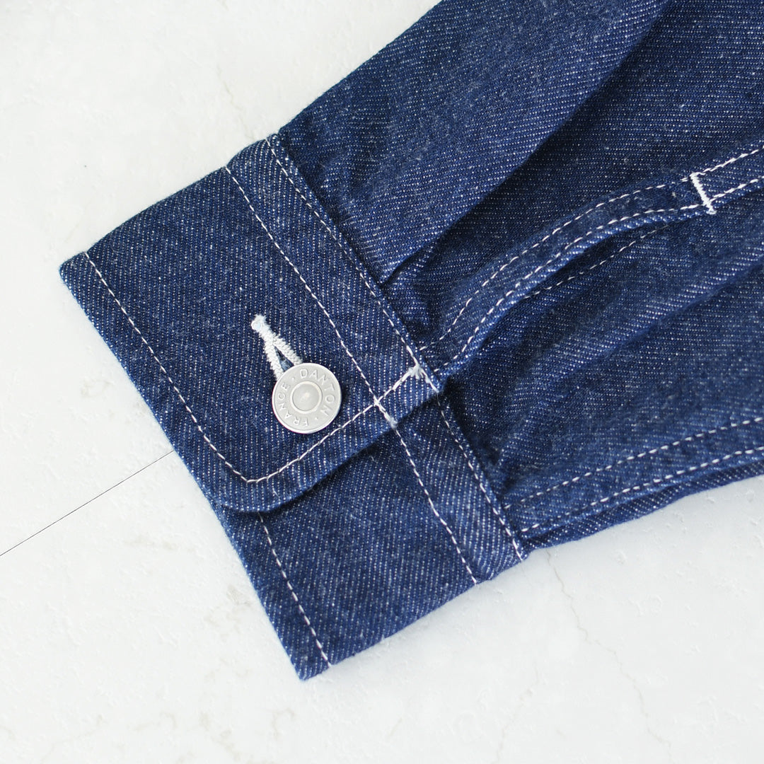 DANTON [ダントン] W Denim Shirt Jacket [DT-B0433KDM] デニムシャツジャケット・レギュラーカラー・ダンガリー・ワークブルゾン・ヴィンテージ感・LADY'S [2026SS]