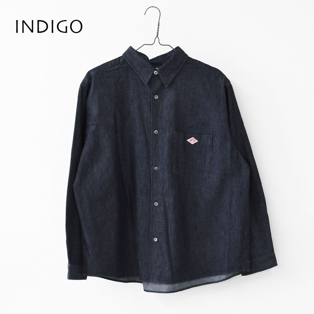 DANTON [ダントン] W Denim Dungaree Classic Collar Shirt [DT-B0442DUG] デニムダンガリークラシックカラーシャツ・デニムシャツ・ダンガリーシャツ・長袖・レギュラーカラー・LADY'S [2026SS]