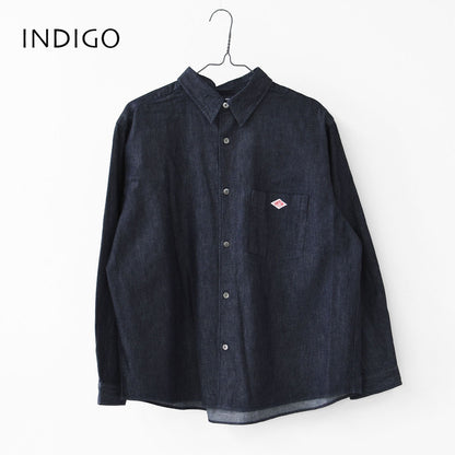 DANTON [ダントン] W Denim Dungaree Classic Collar Shirt [DT-B0442DUG] デニムダンガリークラシックカラーシャツ・デニムシャツ・ダンガリーシャツ・長袖・レギュラーカラー・LADY'S [2026SS]