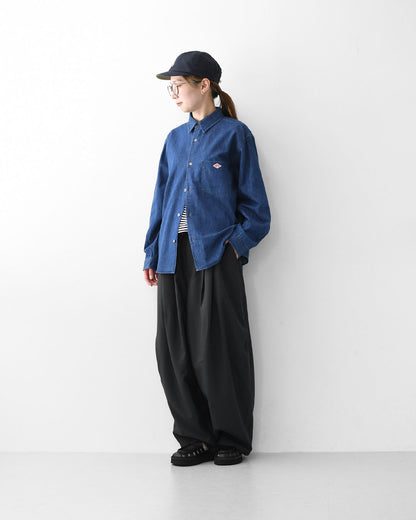 DANTON [ダントン] W Denim Dungaree Classic Collar Shirt [DT-B0442DUG] デニムダンガリークラシックカラーシャツ・デニムシャツ・ダンガリーシャツ・長袖・レギュラーカラー・LADY'S [2026SS]