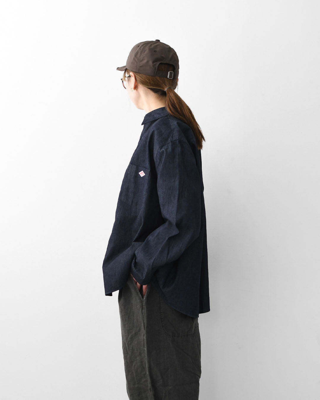 DANTON [ダントン] W Denim Dungaree Classic Collar Shirt [DT-B0442DUG] デニムダンガリークラシックカラーシャツ・デニムシャツ・ダンガリーシャツ・長袖・レギュラーカラー・LADY'S [2026SS]
