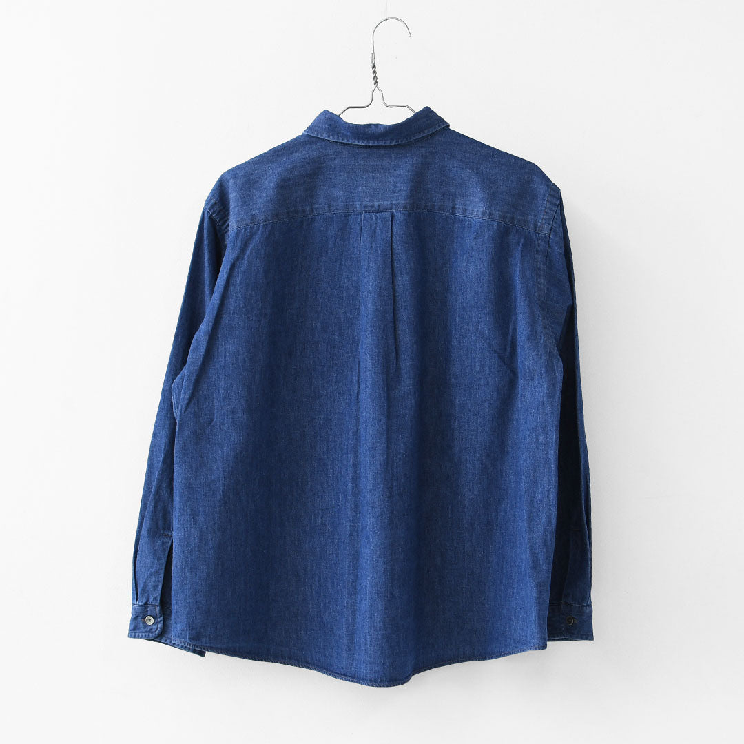 DANTON [ダントン] W Denim Dungaree Classic Collar Shirt [DT-B0442DUG] デニムダンガリークラシックカラーシャツ・デニムシャツ・ダンガリーシャツ・長袖・レギュラーカラー・LADY'S [2026SS]