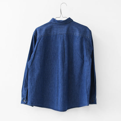 DANTON [ダントン] W Denim Dungaree Classic Collar Shirt [DT-B0442DUG] デニムダンガリークラシックカラーシャツ・デニムシャツ・ダンガリーシャツ・長袖・レギュラーカラー・LADY'S [2026SS]