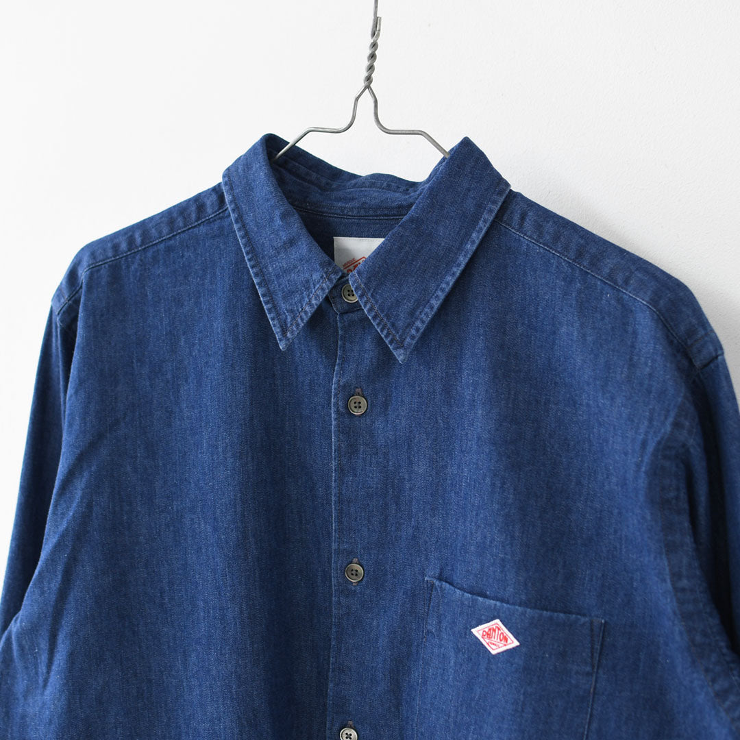 DANTON [ダントン] W Denim Dungaree Classic Collar Shirt [DT-B0442DUG] デニムダンガリークラシックカラーシャツ・デニムシャツ・ダンガリーシャツ・長袖・レギュラーカラー・LADY'S [2026SS]