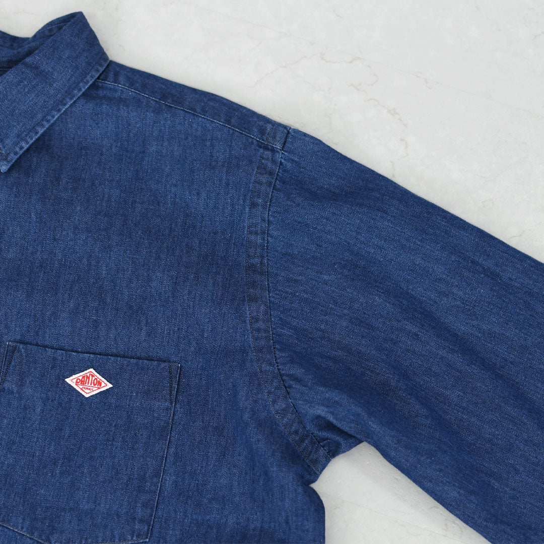 DANTON [ダントン] W Denim Dungaree Classic Collar Shirt [DT-B0442DUG] デニムダンガリークラシックカラーシャツ・デニムシャツ・ダンガリーシャツ・長袖・レギュラーカラー・LADY'S [2026SS]