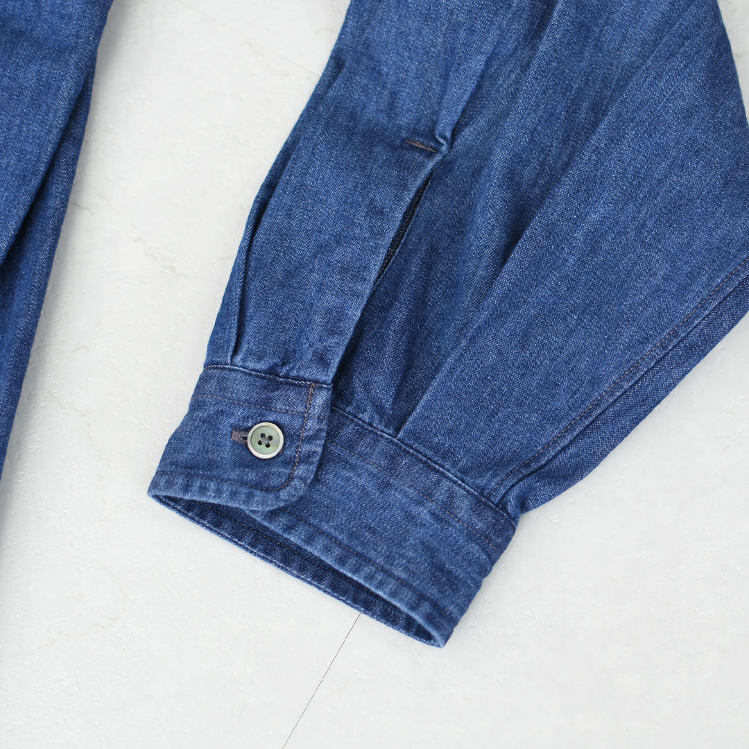 DANTON [ダントン] W Denim Dungaree Classic Collar Shirt [DT-B0442DUG] デニムダンガリークラシックカラーシャツ・デニムシャツ・ダンガリーシャツ・長袖・レギュラーカラー・LADY'S [2026SS]